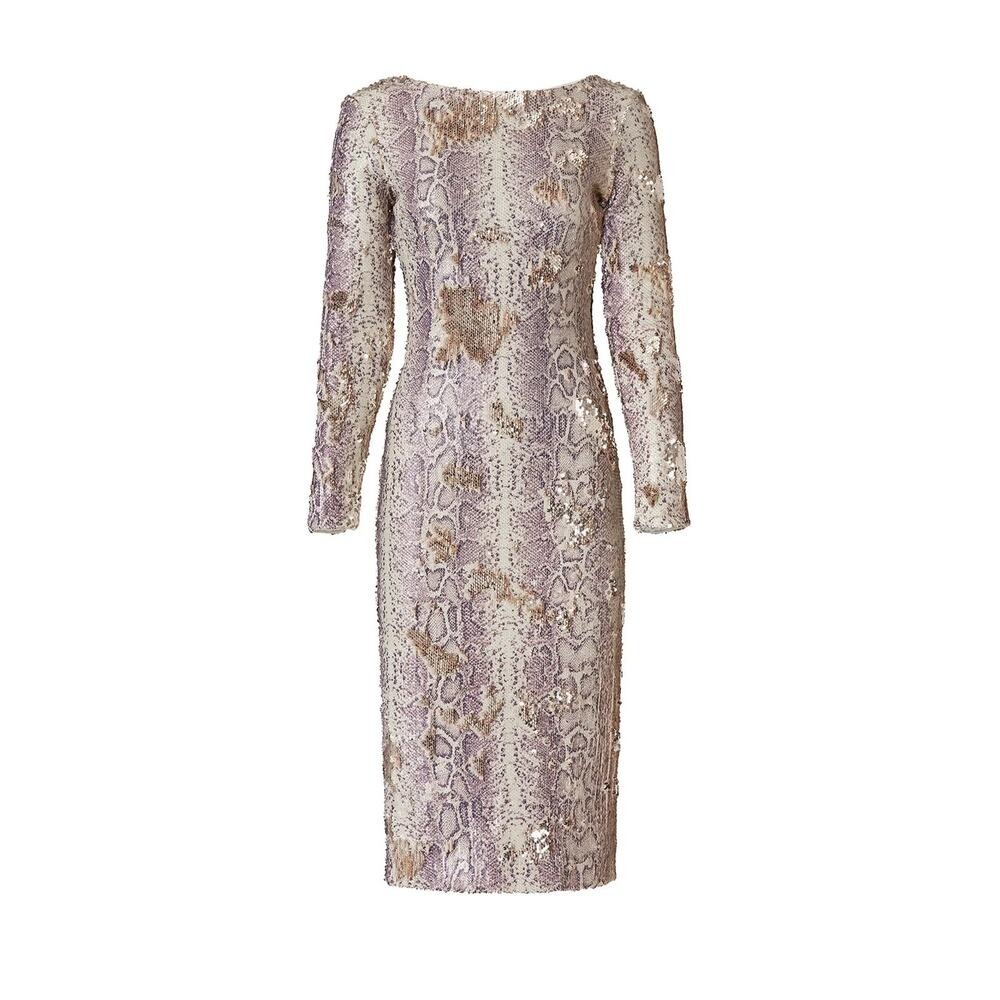 Dress The Population‎ Python Sequin Emery Sheath Dress Size 1X - Picture 6 of 13